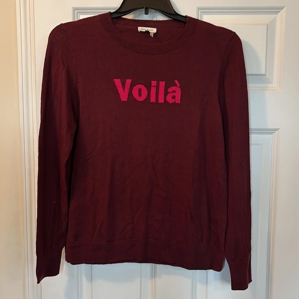 Court & Rowe Burgundy Crew Neck Voila Sweater Size Medium